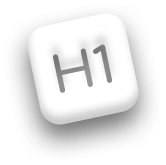 Badge 3D d'un icône de titres H1
